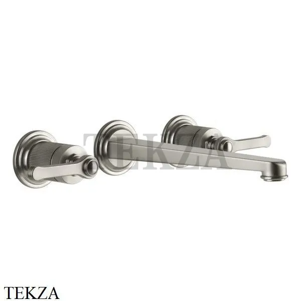 Gessi VENTI20 Смеситель для раковины на 3 отв. длинный, внешняя часть 65090-149, Finox Brushed Nickel