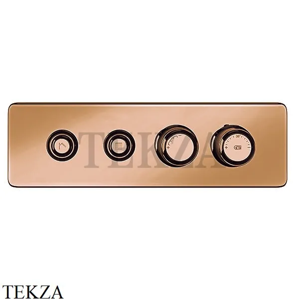 Gessi VENTI20 Термостатический смеситель на 2 потока с кнопками, внешняя часть 65222-726, Warm Bronze Br.