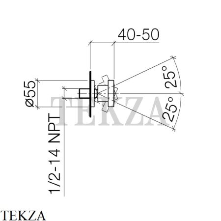 Dornbracht TARA Боковой душ без регулирования расхода 28518979-00, хром глянец