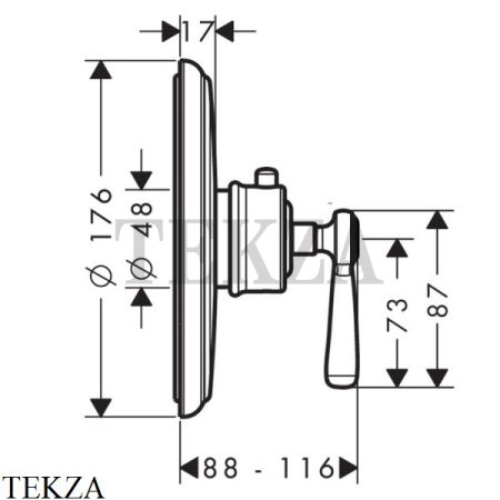 Axor Montreux Highflow Термостат для душа, внешняя часть 16824000, хром глянец