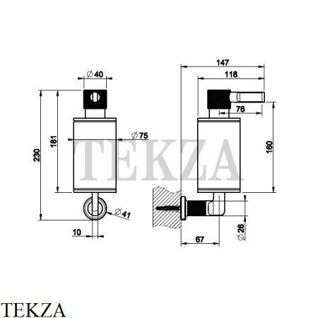 Gessi INCISO accessories Дозатор для жидкого мыла или лосьона, белый 58513-726, Warm Bronze Br.