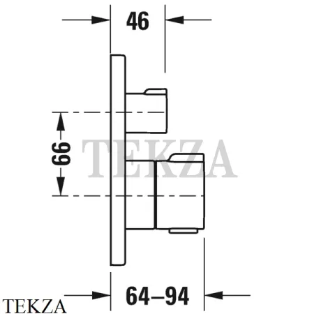 Duravit C.1 Термостат для душа на 1 поток, внешняя часть C14200016046, черный матовый