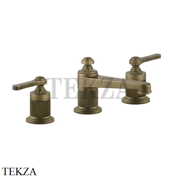 Gessi VENTI20 Смеситель для раковины на 3 отверстия низкий, без донного клапана 65013-713, Antique Brass