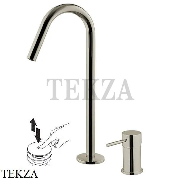 FIMA Carlo Frattini Spillo UP Смеситель для раковины на 2 отверстия, с гарнитуром F3271NCSN, Brushed nickel