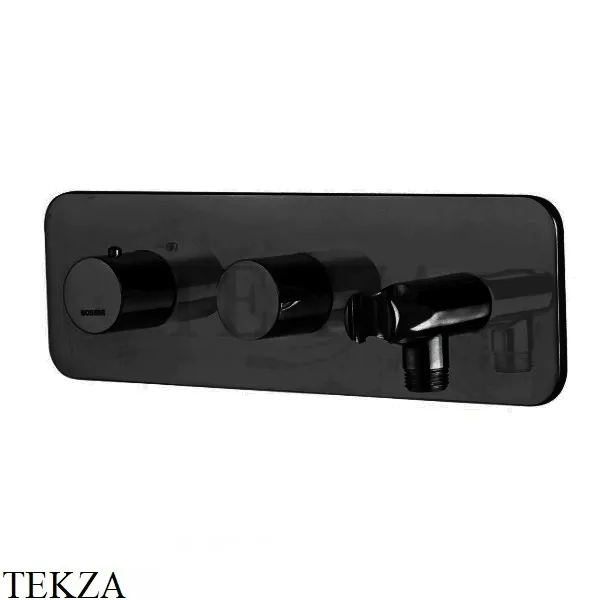 Bossini Teo Термостат для душа 2 потока с держателем, комплект Z005350.073, черный матовый