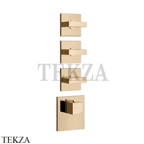Gessi Rettangolo WELLNESS Термостат 3 выхода, внешняя часть 43216-735, Warm Bronze PVD