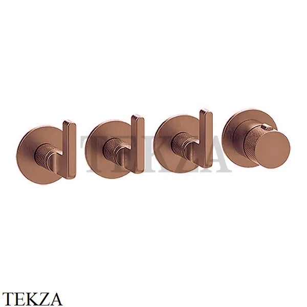 Gessi INCISO SHOWER Термостатический смеситель, 3 потока, внешняя часть 58336-708, Copper Brushed