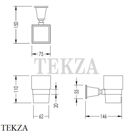 Devon&Devon TIME Стакан для зубных щеток, керамика TM303OT, золото светлое глянец