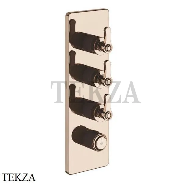 Gessi VENTI20 Термостат для душа, 3 потока, внешняя часть 65204-030, Copper PVD