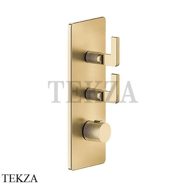 Gessi INCISO WELLNESS Термостат 2 выхода, внешняя часть 58204-727, Brushed Brass