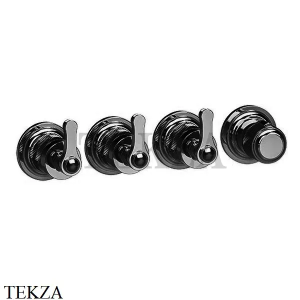 Gessi VENTI20 Термостат для душа, 3 потока, внешняя часть 65336-707, Black Metal Brushed