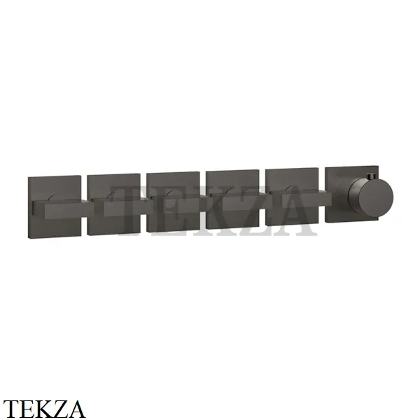Gessi Rettangolo shower Термостат на 5 потоков, внешняя часть 44340-707, Black Metal Brushed
