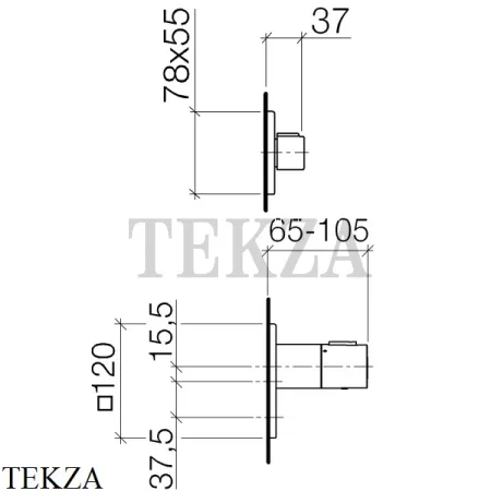 Dornbracht LULU Термостат для душа 3/4, на 3 потока, внешняя часть 36503710-00 х3, хром