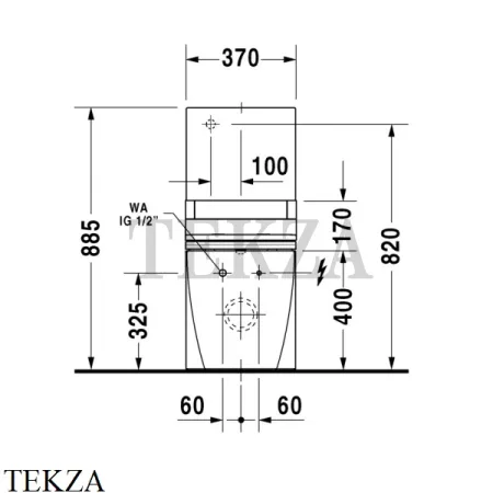 Duravit Starck 2 Унитаз комбинированный 2129590000, для сиденья SensoWash, белый глянец
