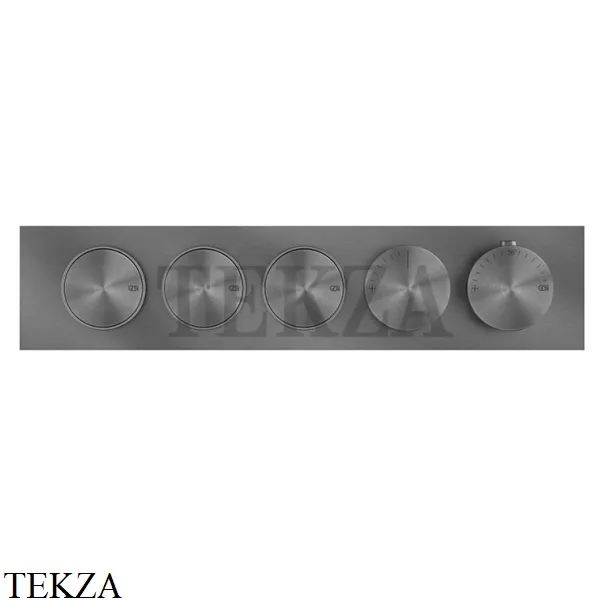 Gessi Origini NATURE Термостат для душа 3 потока с кнопками, внешняя часть 66224-707, Black Metal Brushed