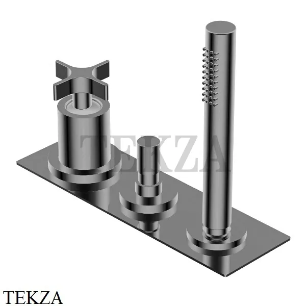 Ritmonio Diametro35 Cross Смеситель на борт ванны, без излива PR53EF101 CRB, Black Chrome