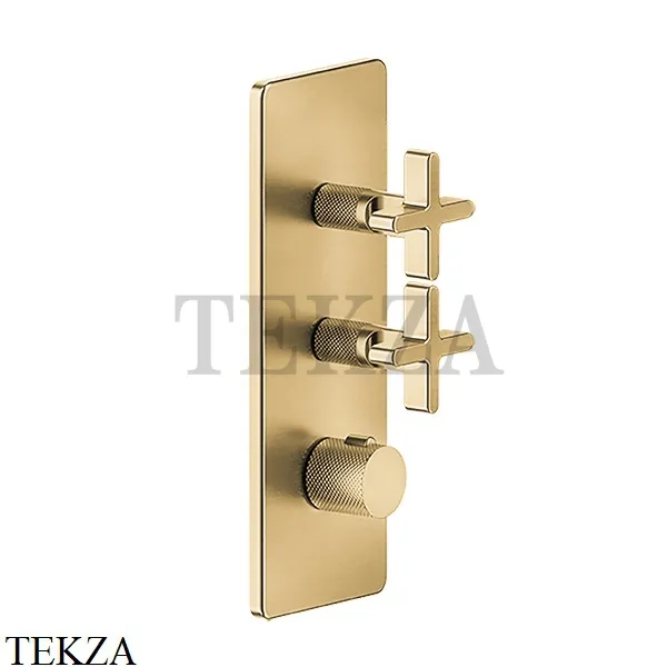 Gessi INCISO WELLNESS Термостат 2 выхода, внешняя часть 58224-727, Brushed Brass