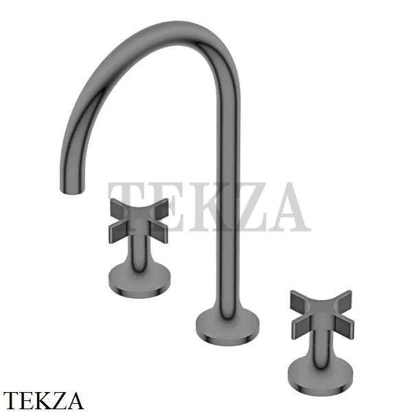 Ritmonio Diametro35 Cross Смеситель для раковины, без гарнитура PR53AE202 F31, Frosted Black Chrome