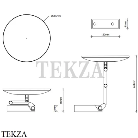 Decor Walther VISION R UNLIT 5X Косметическое зеркало, 5х увеличение 0126560, черный матовый