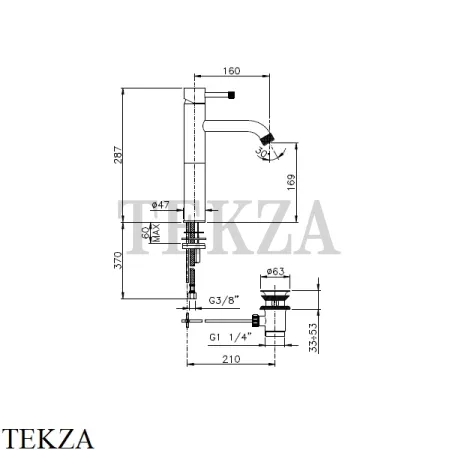 Nicolazzi ARENA Leva Смеситель для раковины высокий, с донным клапаном, 3782RG56M, розовое золото
