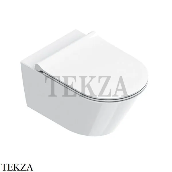 Catalano Zero Унитаз подвесной без ободка, торнадо Silentech, сиденье микролифт 0111550001, белый глянец