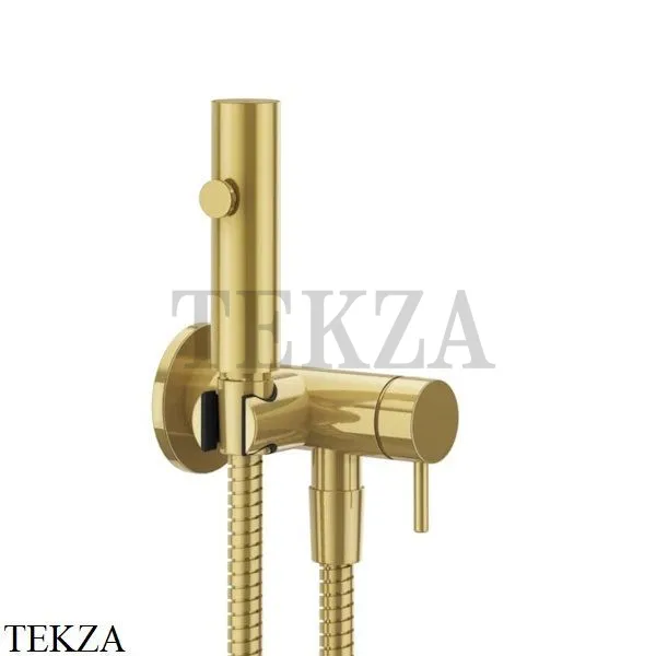 Gessi Гигиенический душ со смесителем, выводом воды и держателем 45131-246, Gold PVD