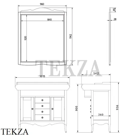 Migliore Bella Зеркало в раме прямоугольное 100 см 25954, цвет Oliva