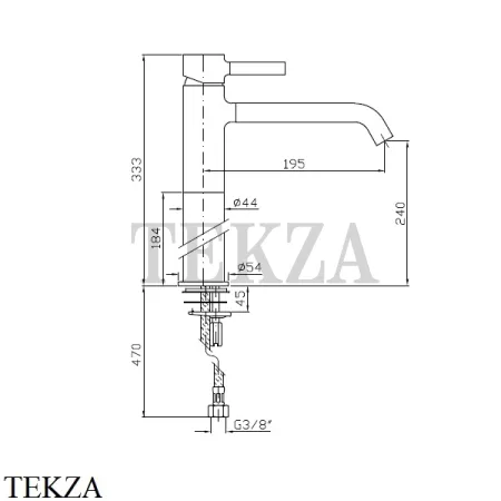 Zucchetti Pan Смеситель для раковины, без гарнитура ZP6219.N6, черный матовый