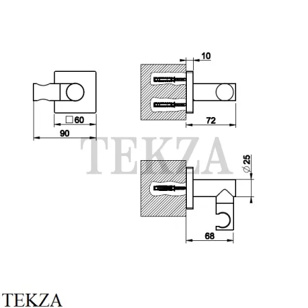 Gessi RILIEVO Держатель для душевой лейки поворотный 59160-726, Warm Bronze Br
