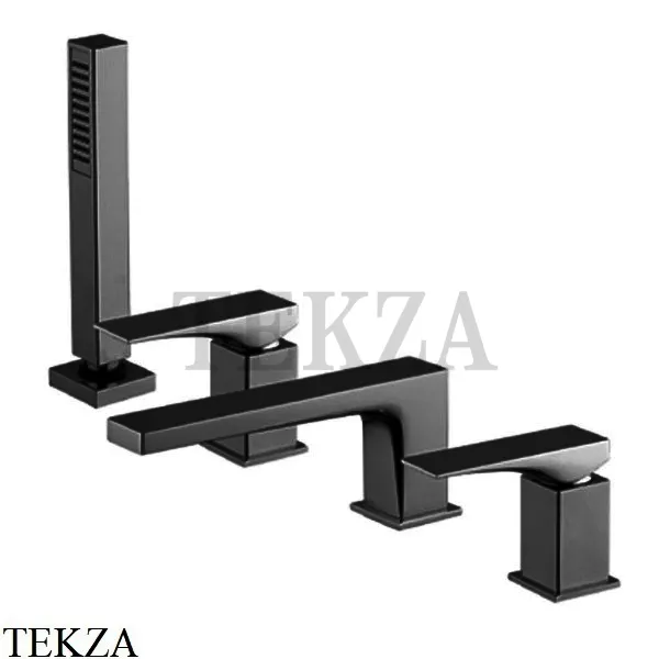FIMA Carlo Frattini Zeta Смеситель на борт ванны с гарнитуром F3974NS, черный матовый