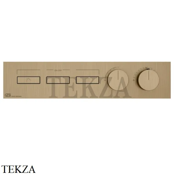 Gessi HI-FI Термостатический смеситель на 3 потока, внешняя часть 63014-726, Warm Bronze Br..