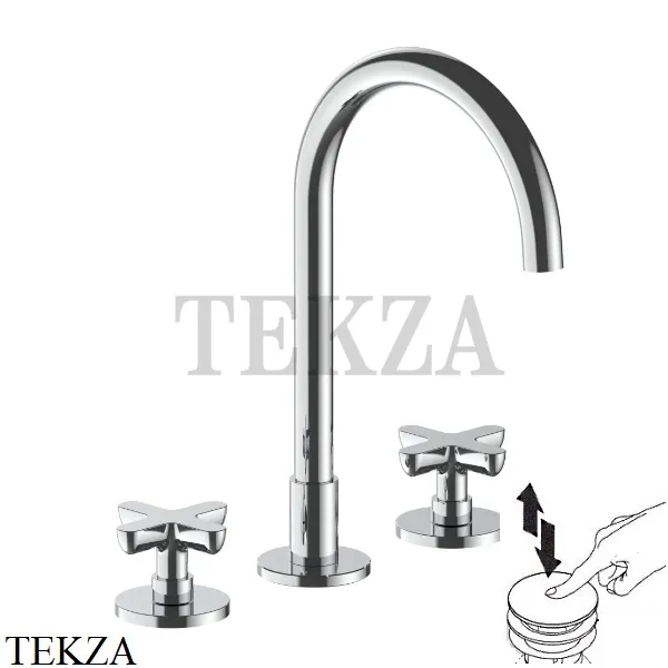 Fantini Icona Classic Смеситель для раковины, с донным клапаном 5302R007, хром глянец