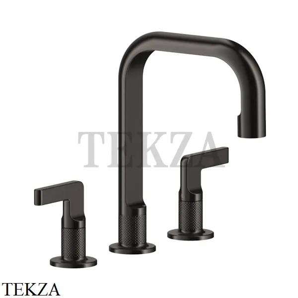 Gessi INCISO Смеситель для раковины средний, с донным клапаном 58013-707, Black Metal brushed