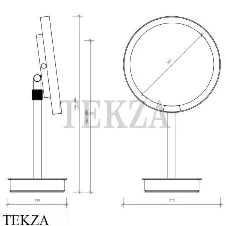 Decor Walther Round Just Look SR Косметическое зеркало, 5х увеличение 0121950, от батарейки 0121950, белый матовый