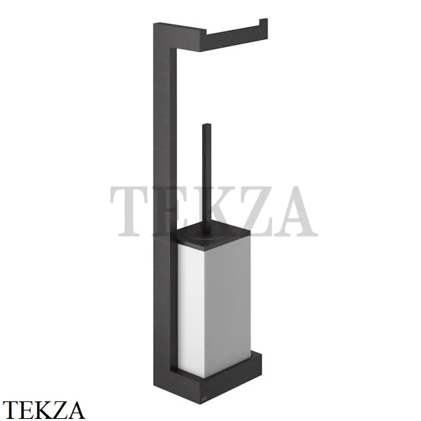 Gessi Rettangolo Стойка настенная с бумагодержателем и ершиком, белый 20867-187, Aged Bronze