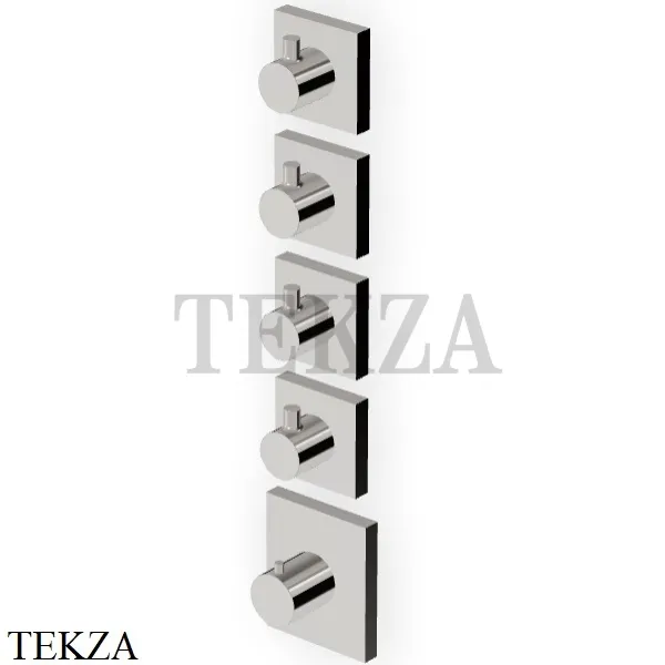 Zucchetti PAN Термостат для душа, 4 выхода, внешняя часть ZP8662.C8, nickel глянец