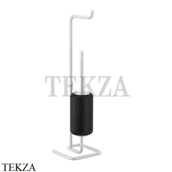 Gessi Goccia Стойка с держателем для туалетной бумаги и ершиком 38068-279, белый матовый