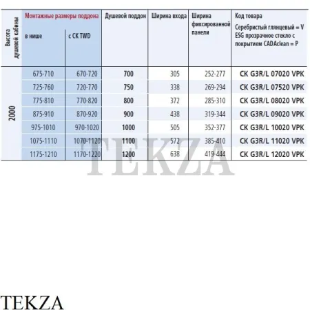 Kermi CADA XS Дверь в нишу 120 трёхстворчатая раздвижная, левая, серебро глянец