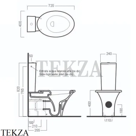 Hatria Sculture Унитаз напольный YXZ401, сиденье с микролифтом, белый глянец