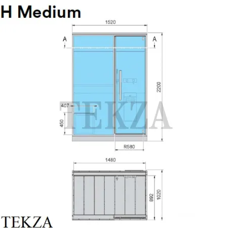 Effegibi H Medium Хаммам с душем кабина в угол слева, дверь справа LO81010004
