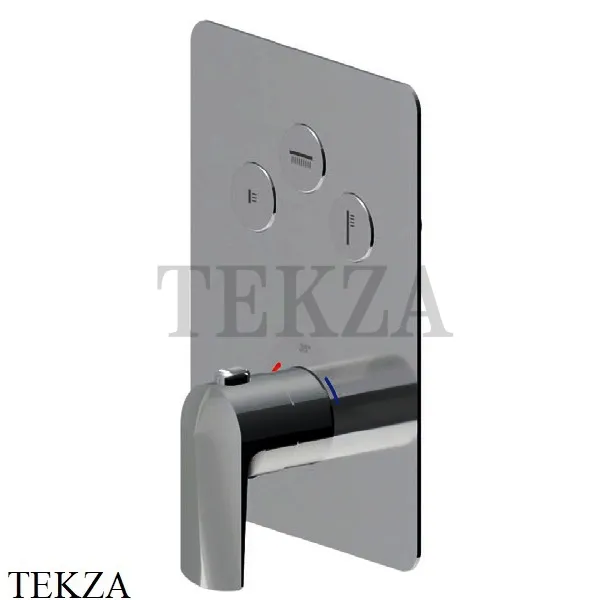 Newform Delta Zero Термостат для душа 3 потока select, внешняя часть 70430E.58.063, PVD Gun Metal