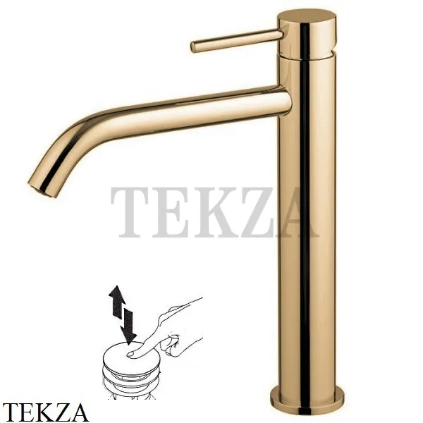FIMA Carlo Frattini Spillo UP Смеситель для раковины, высокий, с донным клапаном F3031LXSHS, Brushed Champagne
