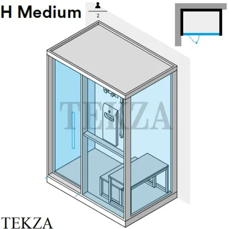 Effegibi H Medium Хаммам с душем кабина в угол слева, дверь слева LO81010003