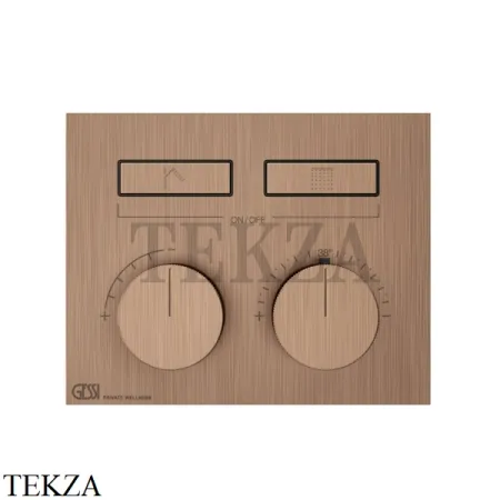 Gessi HI-FI Термостатический смеситель на 2 потока 63004-708, Copper Brushed PVD