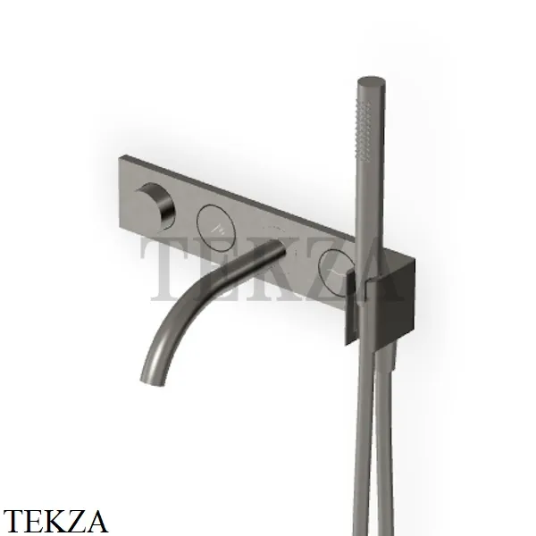 Zucchetti Hoop Термостат для ванны с гарнитуром, внешняя часть ZHO786.C51, brushed metal black