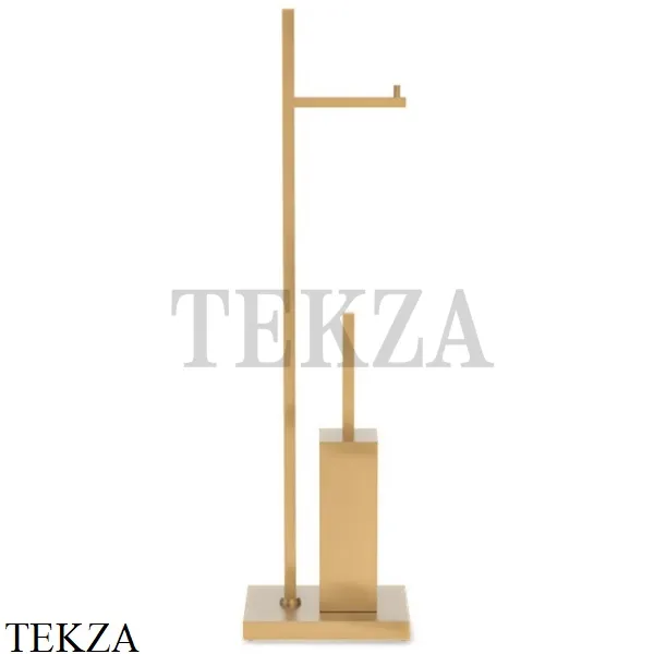 Decor Walther Cube DW 671 напольная стойка с ершиком и бумагодержателем, золото матовое