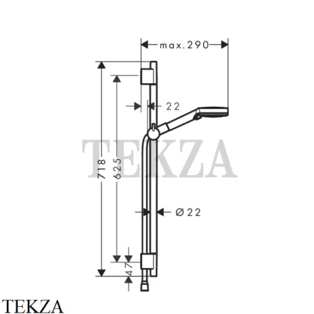 Hansgrohe Vernis Blend Душевой набор Vario cо штангой 65 см 26422670, черный матовый