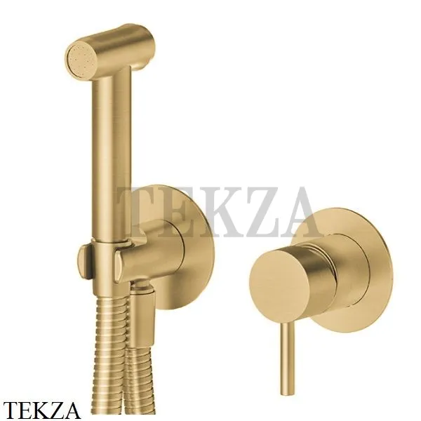 Newform Гигиенический душ и WC со смесителем и держателем 69681EX.59.097, PVD Brushed gold