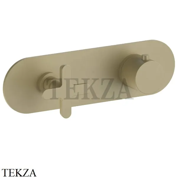 Fantini Icona Classic Термостат для душа 1 поток, внешняя часть 53P6R731B, Matt British Gold PVD