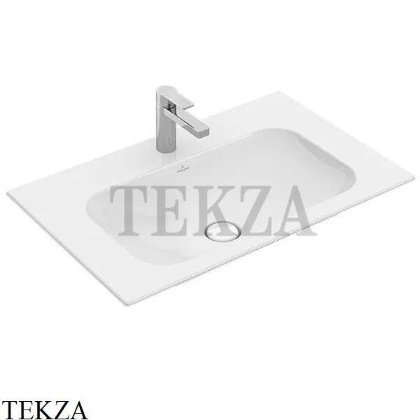 Villeroy & Boch FINION Раковина для установки на тумбу, скрытый перелив ViFlow 416484R1, белый глянец, ceramicplus